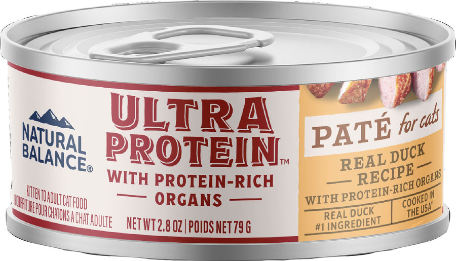 Natural Balance Nb Ultra Protein Pate Wet Cat Food, Duck, 2.8 oz - Canned