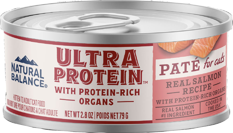 Natural Balance Nb Ultra Protein Pate Wet Cat Food, Salmon, 2.8 oz - Canned