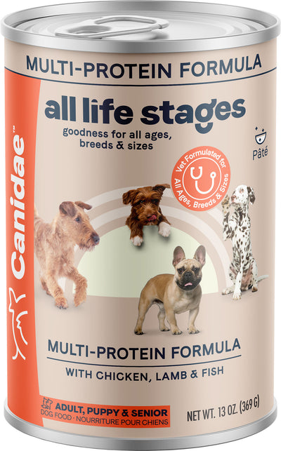Canidae All Life Stages Multi-Protein Canned Dog Food, Chicken/Lamb/Fish, 13 oz