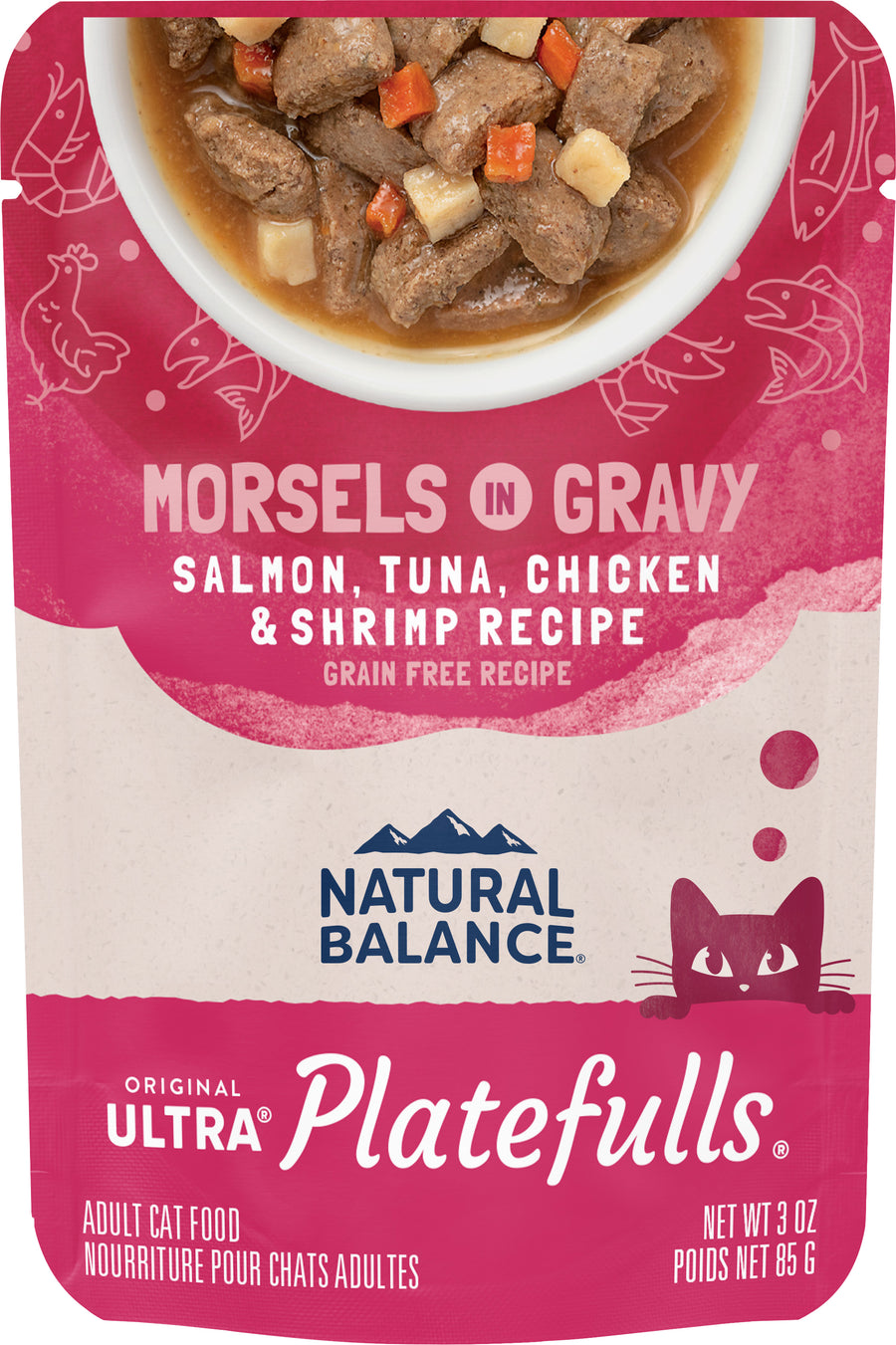 Natural Balance Nb Original Ultra Platefulls Wet Cat Food, Salmon/Chicken/Shrimp, 3 oz - Canned