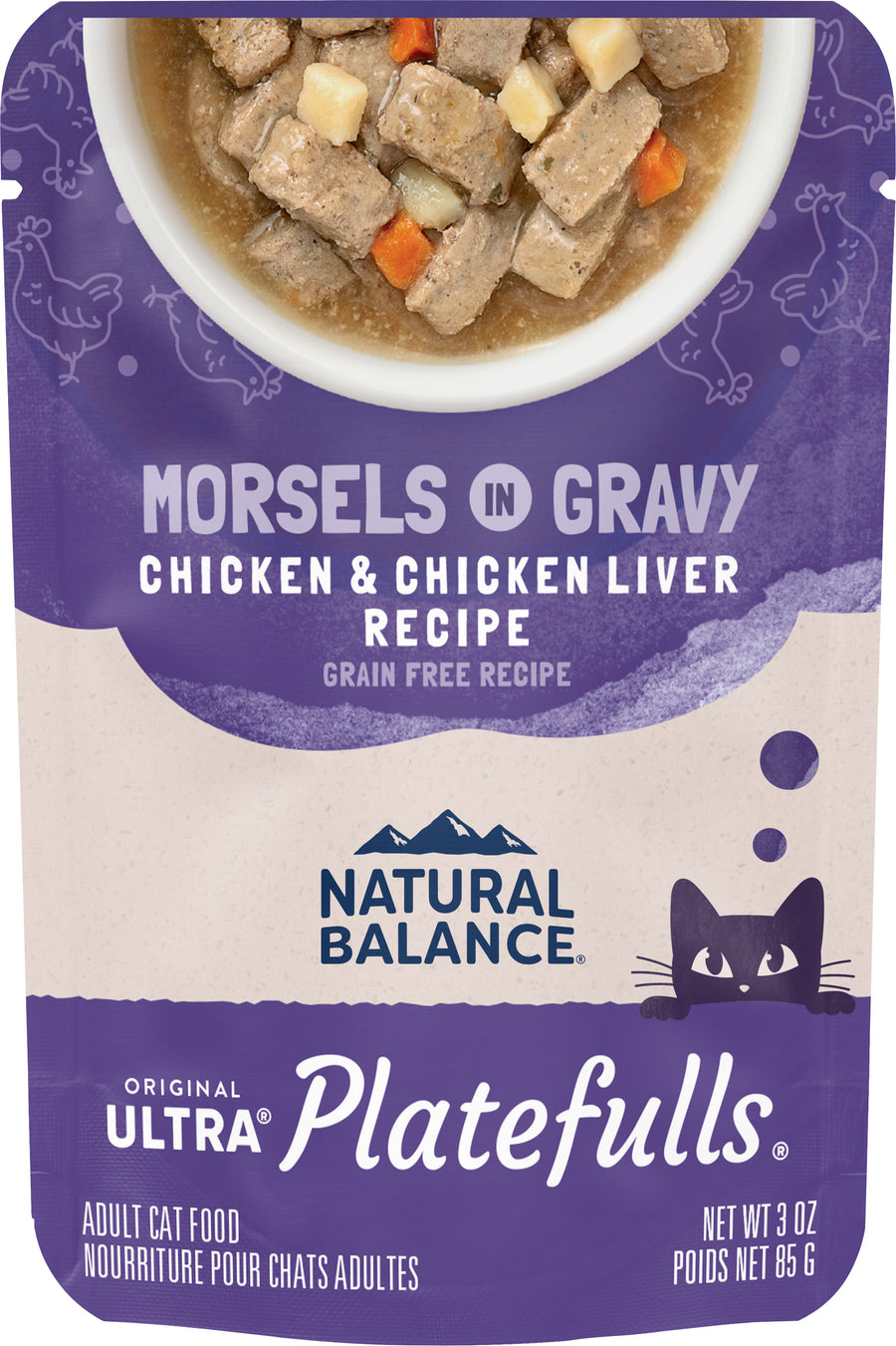 Natural Balance Nb Original Ultra Platefulls Wet Cat Food, Chicken/Liver, 3 oz - Canned