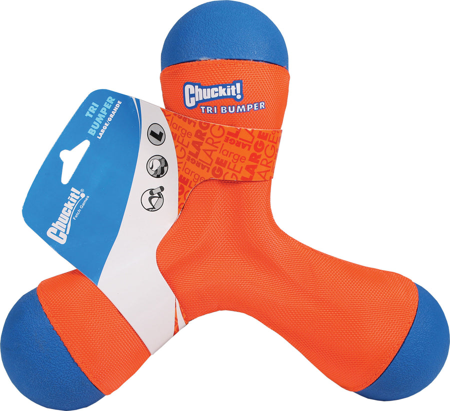 Chuckit! Tri Bumper, Blue/Orange, LG - Rubber