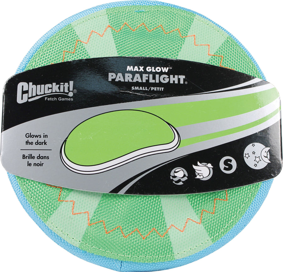 Chuckit! Max Glow Paraflight, Green/White, LG - Frisbees
