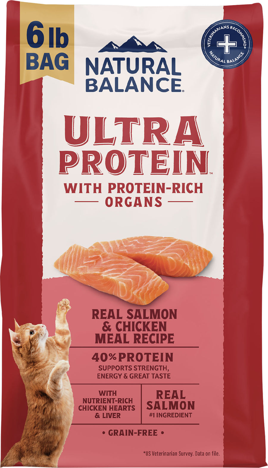 Natural Balance Nb Ultra Protein Cat Food, Salmon, 6 lb - Dry
