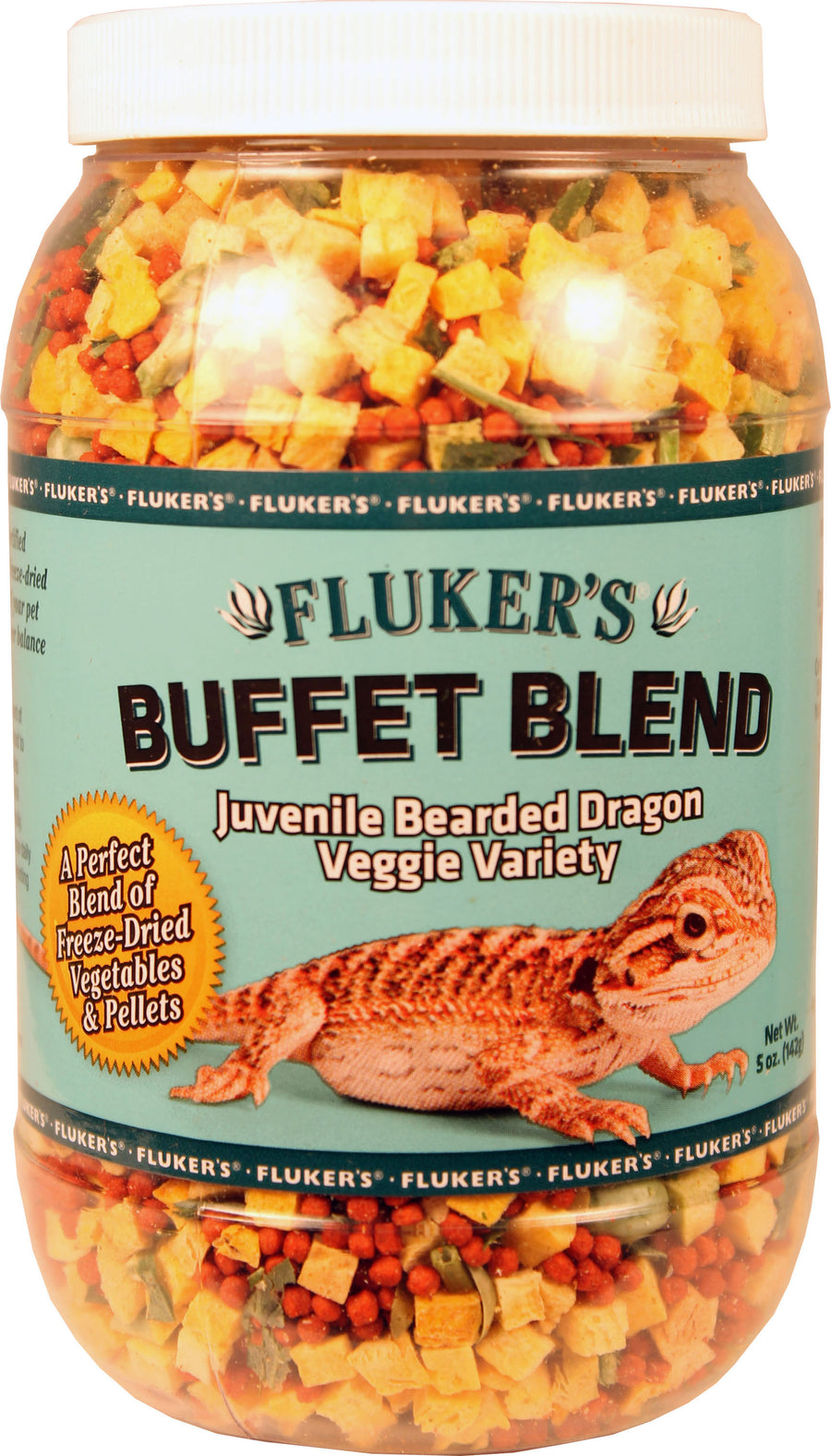 Fluker's Buffet Blend Juvenile Bearded Dragon Formula, Veggie Variety, 5 oz