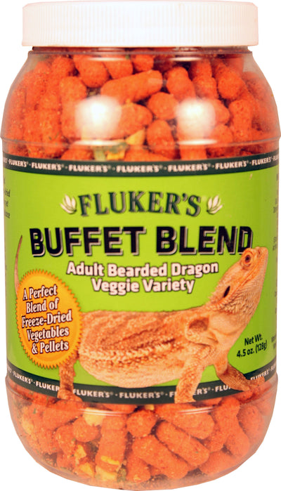 Fluker's Buffet Blend Adult Bearded Dragon Formula, Veggie Variety, 4.5 oz