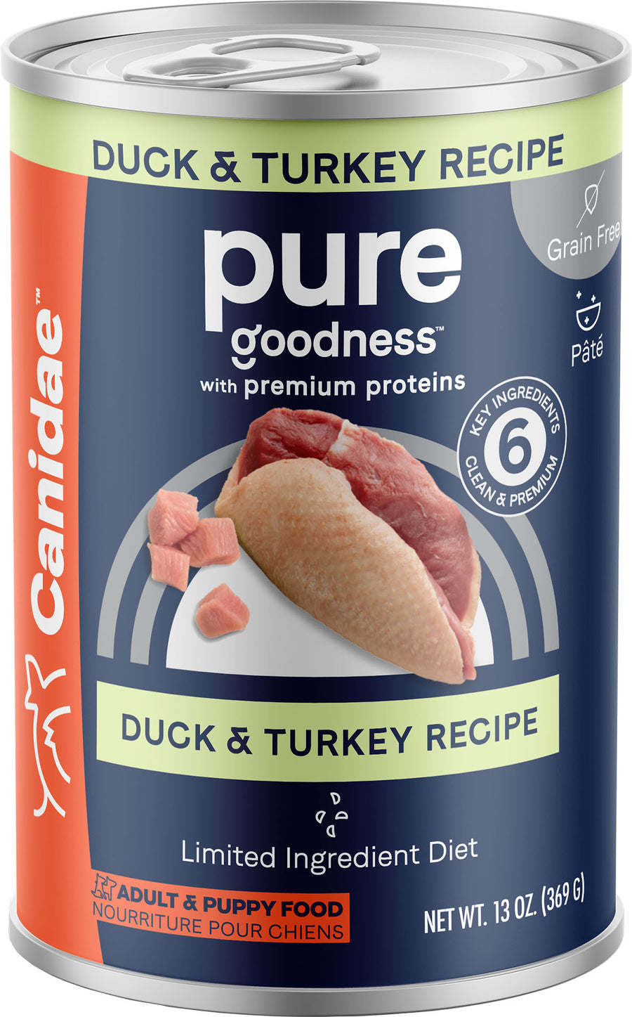 Canidae Pure Canned Grain Free Dog Food, Duck/Turkey, 13 oz