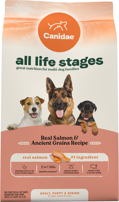 Canidae All Life Stages Premium Dog Food, Salmon/Grains, 27 lb - Pet
