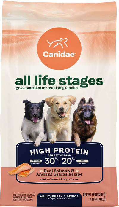 Canidae All Life Stages High Protein Dog Food, Salmon/Ancient Grains, 4 lb - Dry