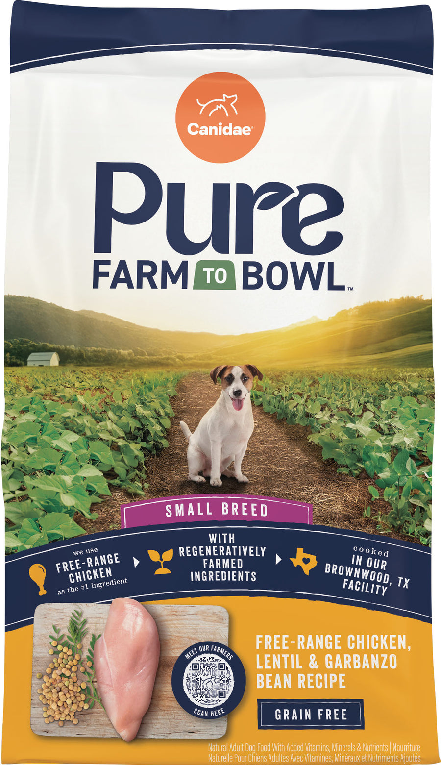 Canidae Pure Farm to Bowl Small Breed Grain Free Dog Food, Chicken, 4 lb - Dry