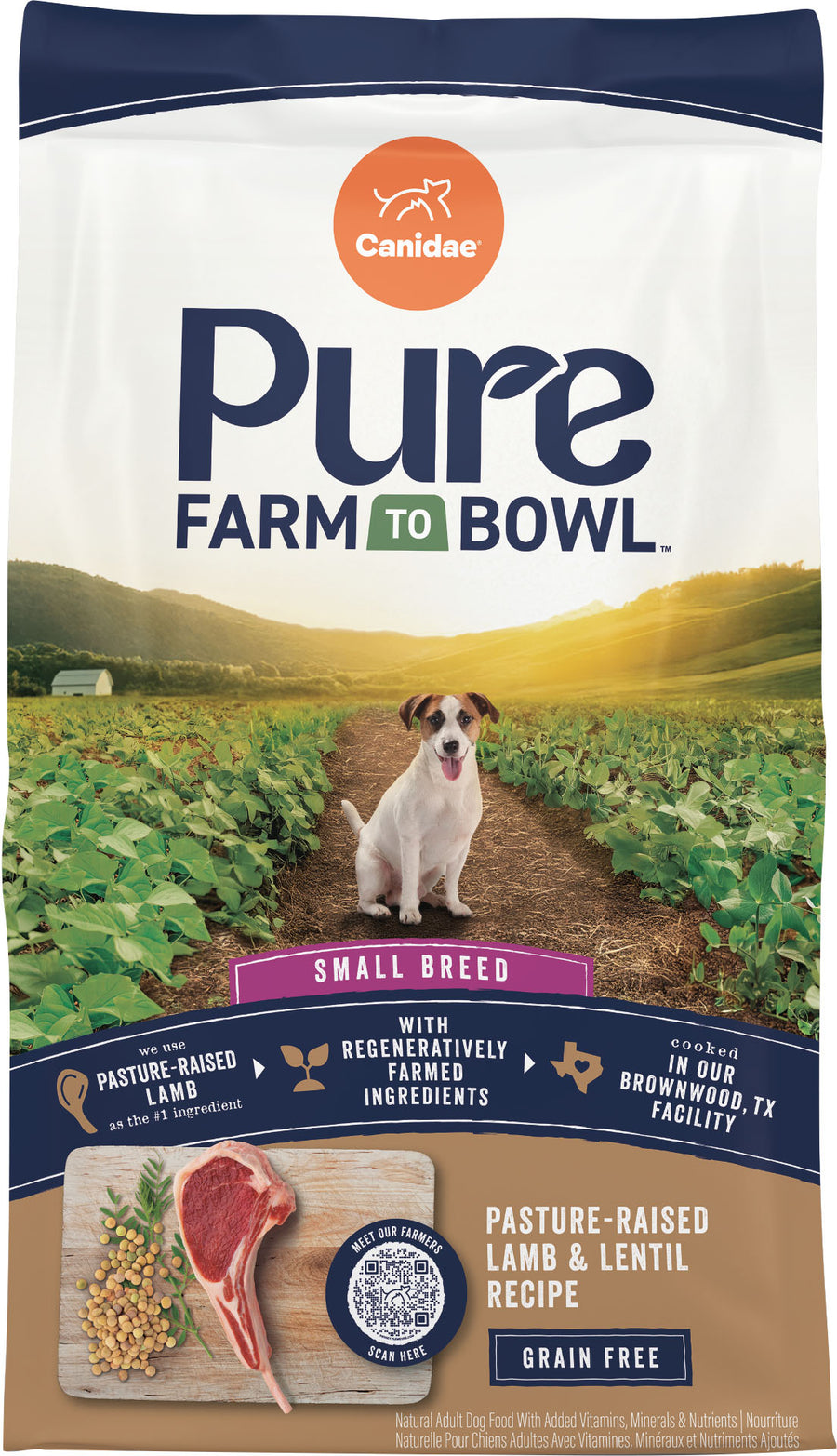 Canidae Pure Farm to Bowl Small Breed Grain Free Dog Food, Lamb, 4 lb - Dry