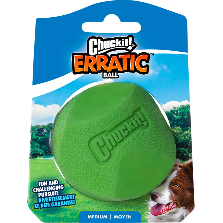 Chuckit! Erratic Ball, Green, MD - Rubber