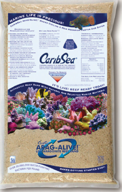 Caribsea Arag-Alive! Live Aragonite Reef Sand, Special Grade Reef, 20 lb - Marine