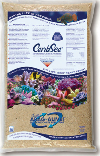 Caribsea Arag-Alive! Live Aragonite Reef Sand, Fiji Pink, 20 lb - Marine