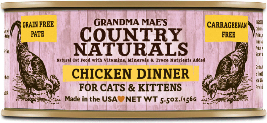 Country Naturals Pate Grain Free Cat&kitten Food, Chicken, 5.5 oz - Canned