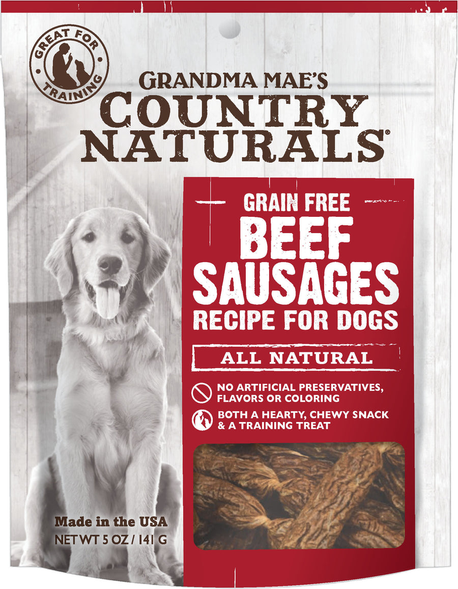 Country Naturals Grain Free Sausages, Beef, 5 oz - Soft Treats