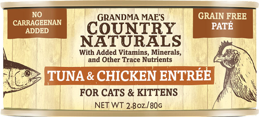Country Naturals Pate Grain Free Cat&kitten Food, Tuna/Chicken, 2.8 oz - Canned