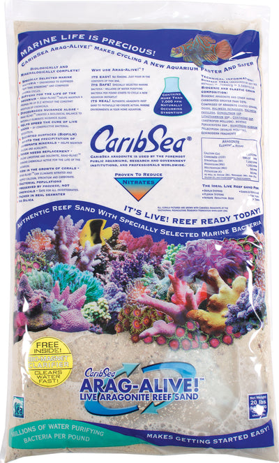 Caribsea Arag-Alive! Live Aragonite Reef Sand, Bimini Pink, 20 lb - Marine