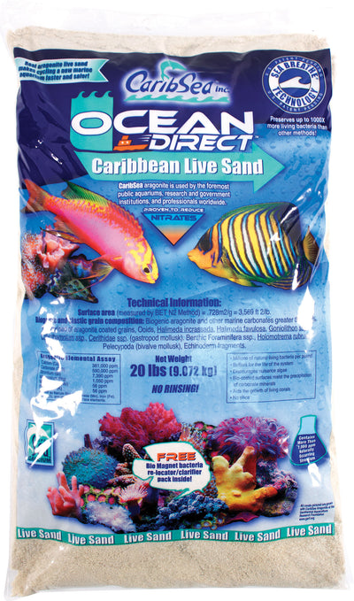 Caribsea Ocean Direct Caribbean Live Sand, Original, 20 lb - Marine