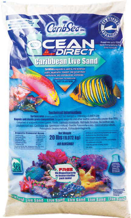Caribsea Ocean Direct Caribbean Live Sand, Original, 40 lb - Marine
