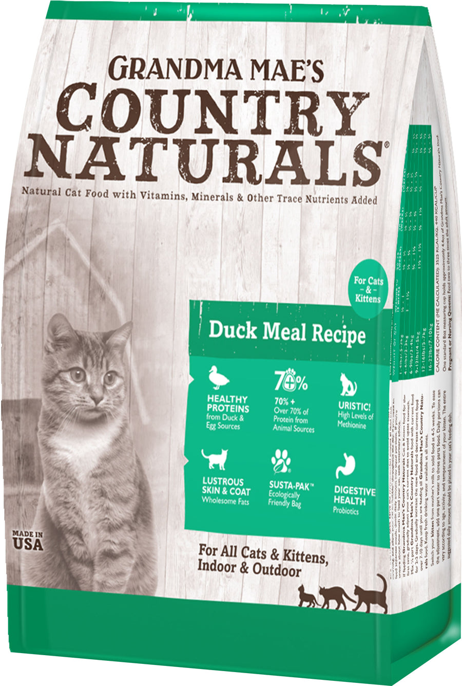 Country Naturals Grain Inclusive Cat Food, Duck Meal, 6 lb - Dry
