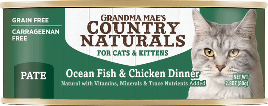 Country Naturals Pate Grain Free Cat&kitten Food, Fish/Chicken, 2.8 oz - Canned