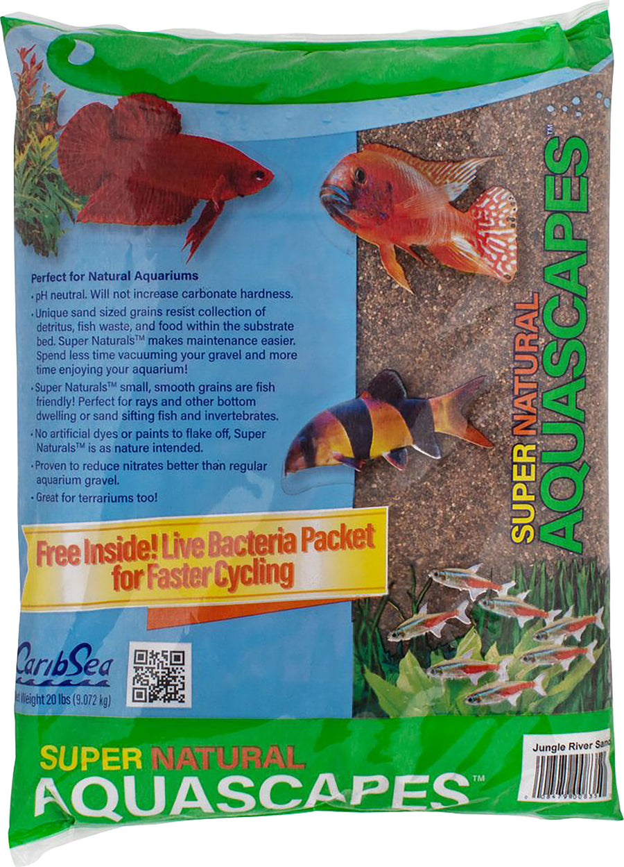 Caribsea Super Naturals Premium Aquarium Substrate, Jungle River, 20 lb - Freshwater