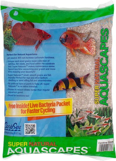 Caribsea Super Naturals Premium Aquarium Substrate, Carolina Creek, 20 lb - Freshwater