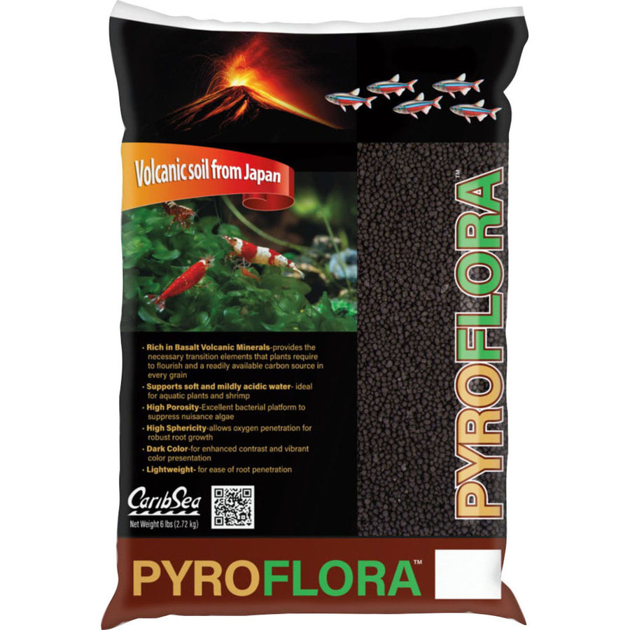 Caribsea Pyroflora Volcanic Substrate, Black, 6 lb - Rock