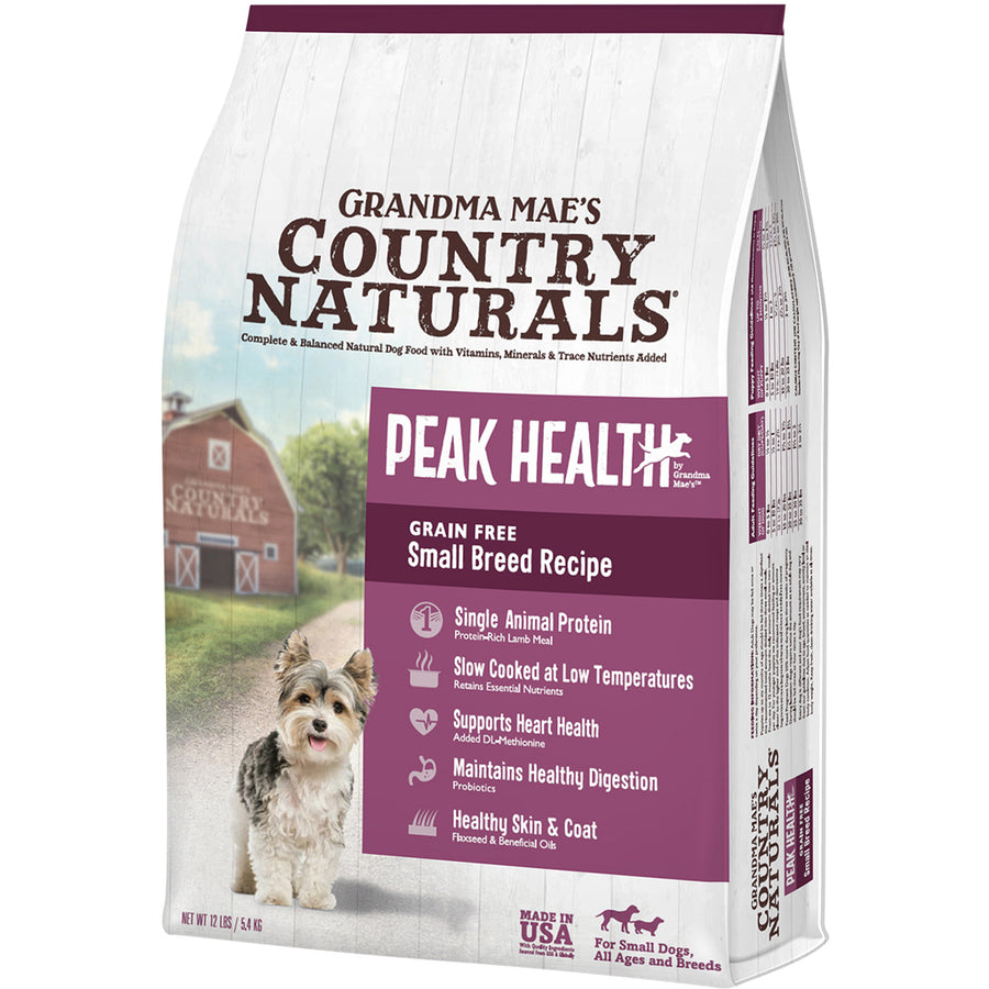 Peak Health Grain Free Small Breed Dog Food, Lamb, 12 lb - Dry