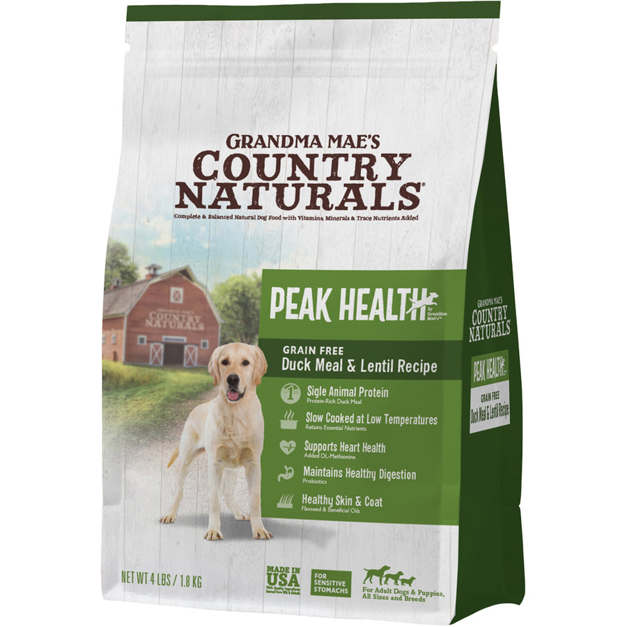 Peak Health Grain Free Dog Food, Duck/Lentil, 4 lb - Dry