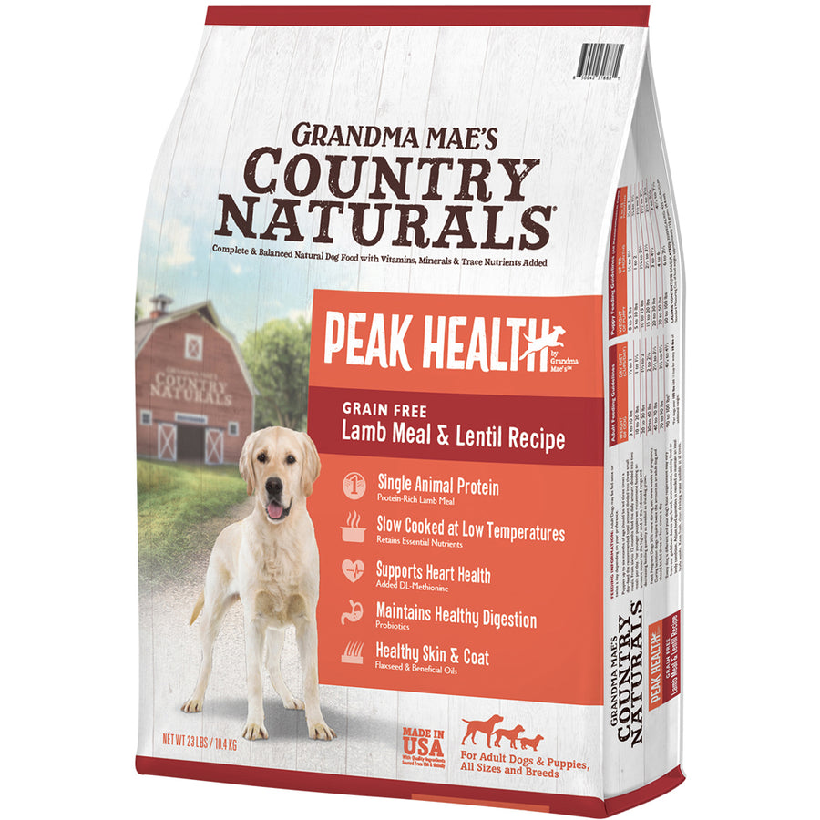Peak Health Grain Free Dog Food, Lamb/Lentil, 23 lb - Dry