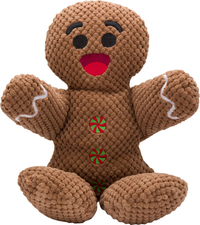 Fabdog Holiday Gingerbread Man Floppy, Brown, SM - Christmas