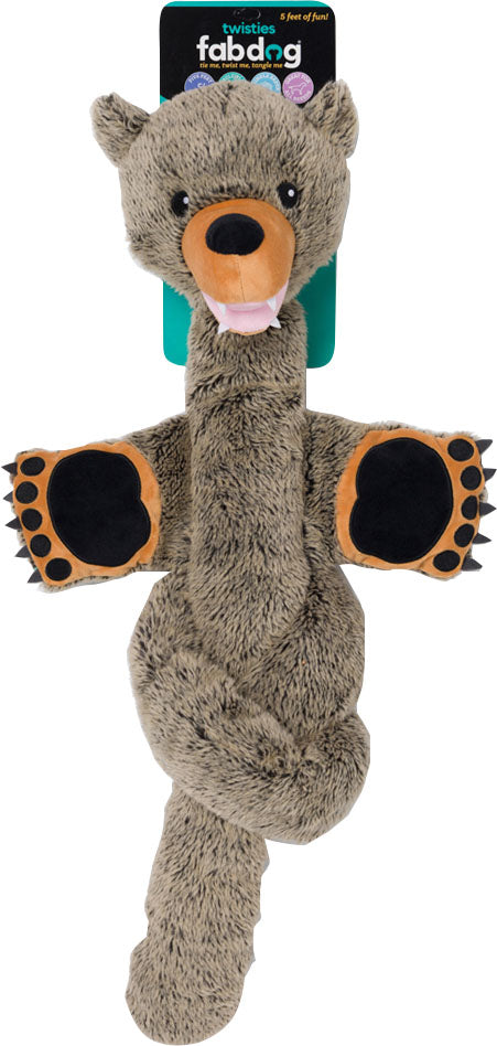 Fabdog Twisty Grizzly, Brown, 5 ft - Plush