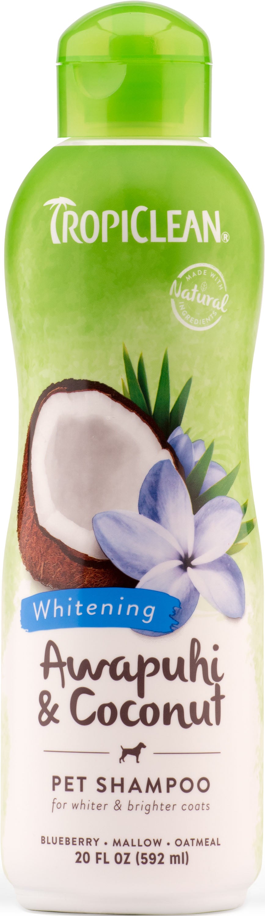 Tropiclean Whitening Pet Shampoo, Awapuhi/Coconut, 20 oz - Shampoos & Wipes