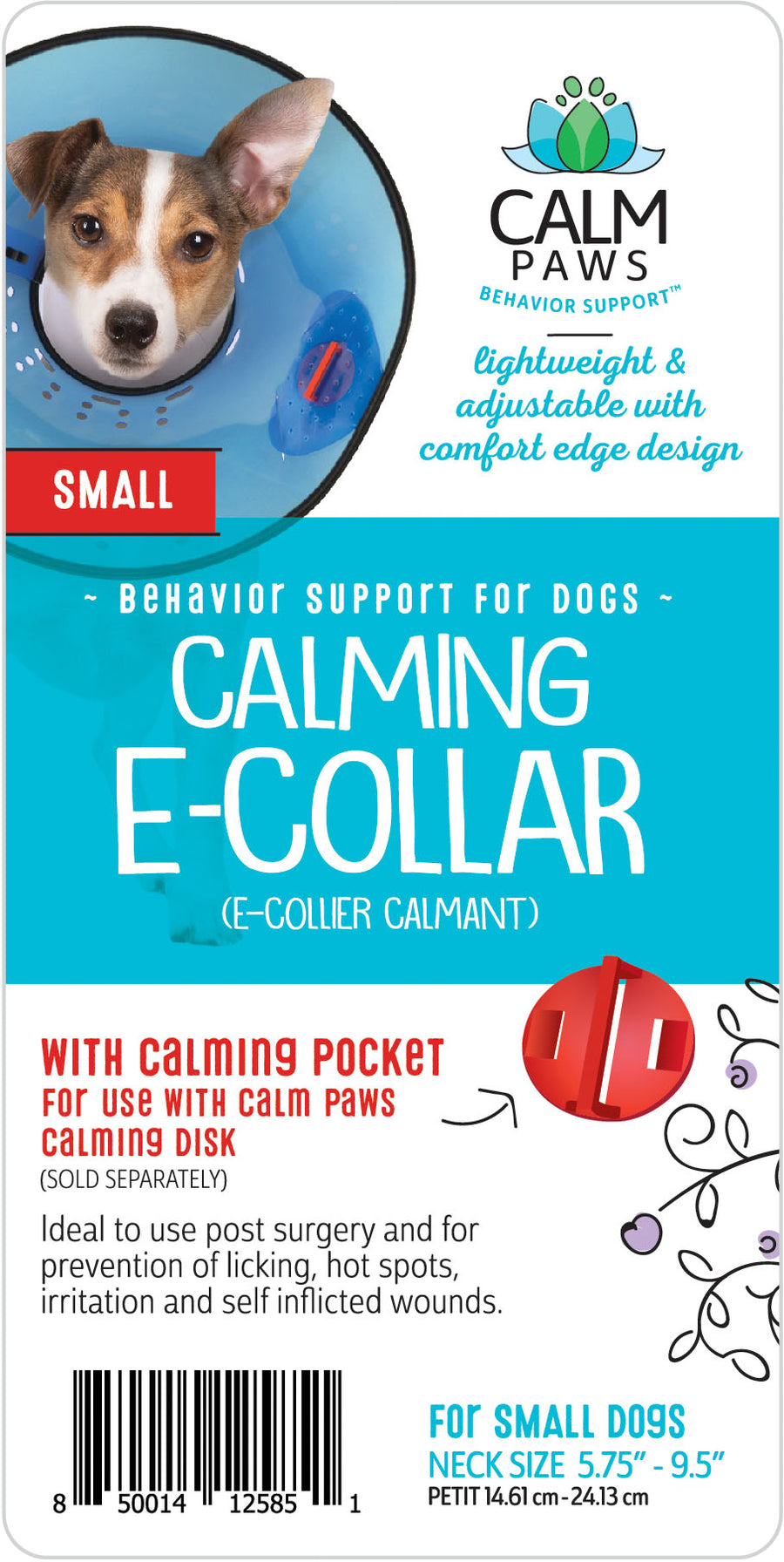 Calm Paws E-Collar, Blue, sm-5.75-9.5 in - Cones/Collars