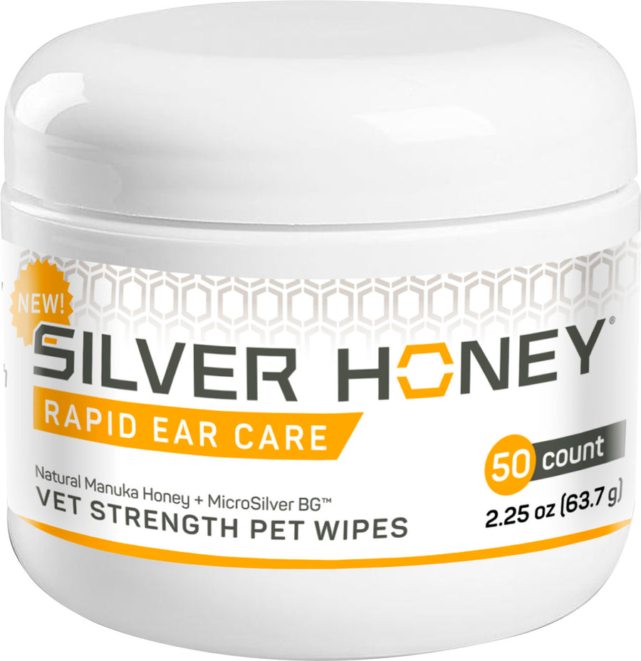 Silver Honey Rapid Ear Care Vet Strength Pet Wipes, 50 ct