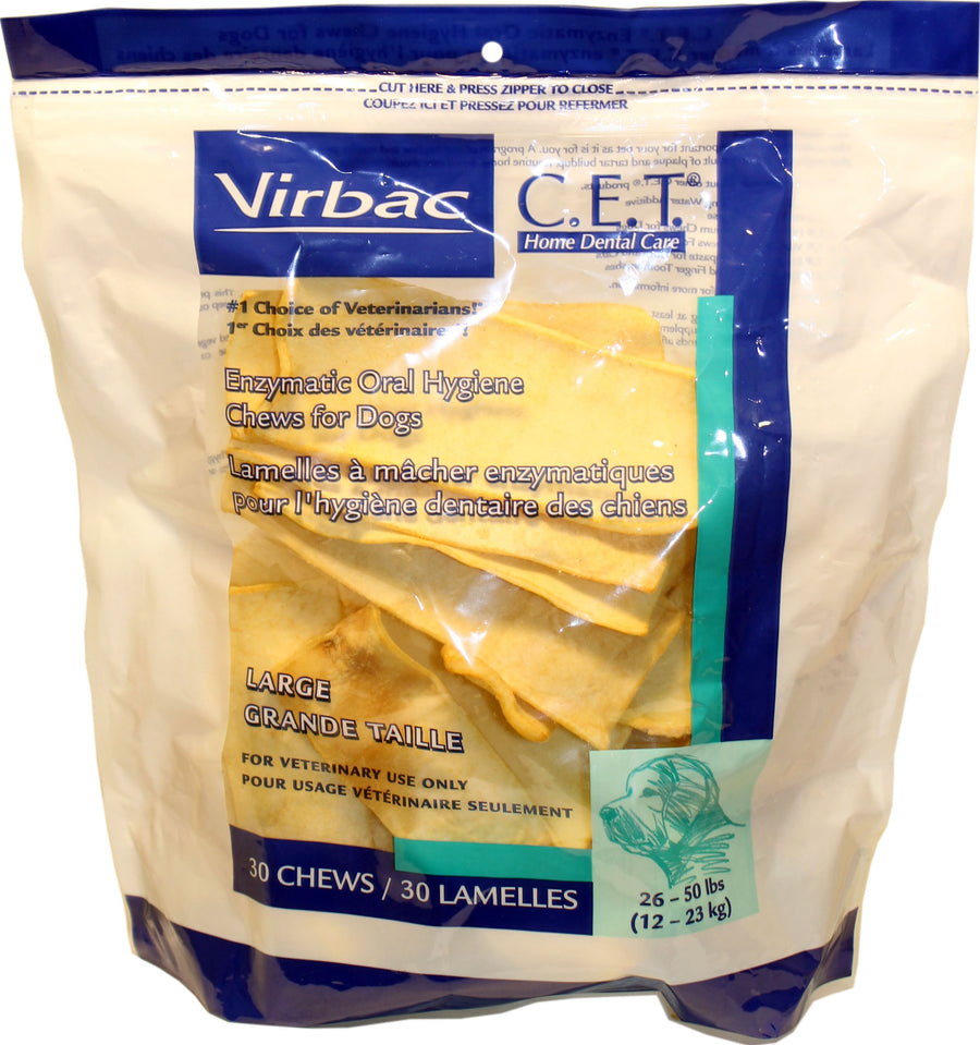 C.e.t. Enzymatic Oral Hygiene Chews for Dogs, Beef/Chicken, md-30 ct - Dental Care