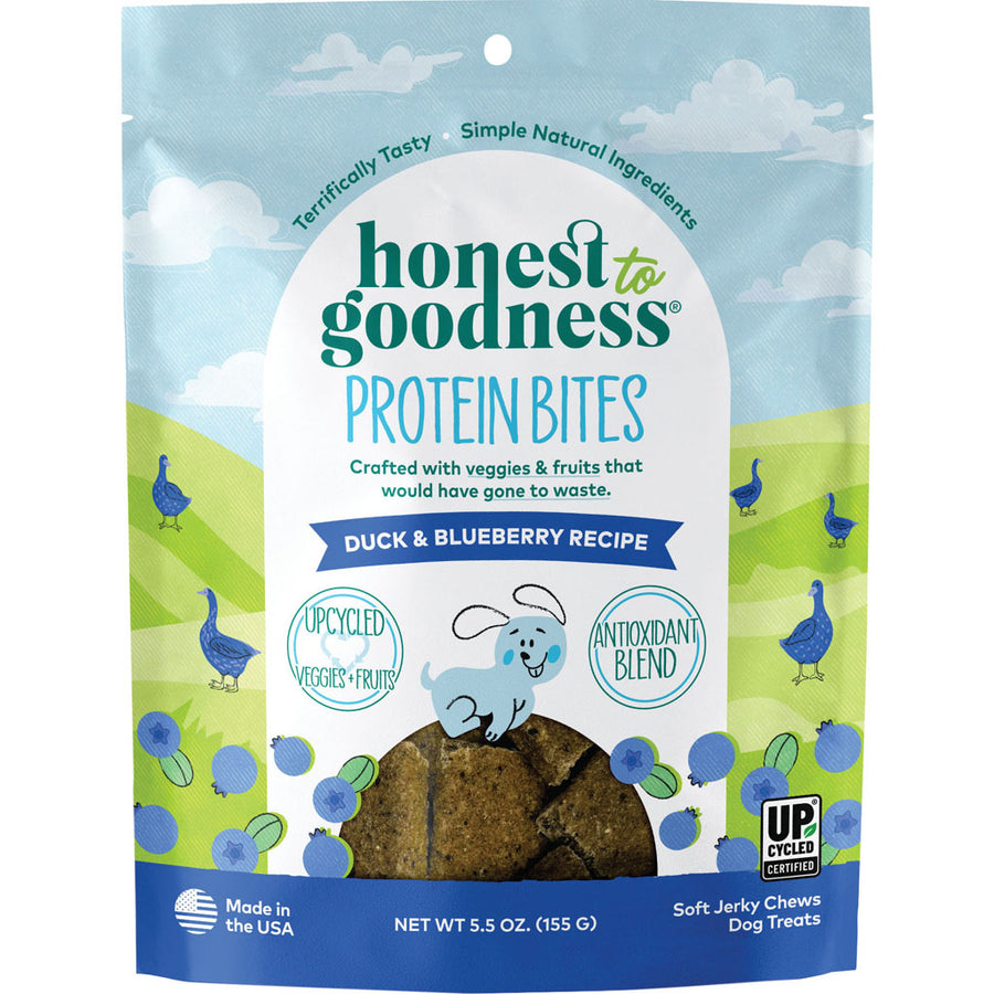 Honest to Goodness Protein Bites for Dogs, Duck/Blueberry, 5.5 oz - Edible Bones & Biscuits