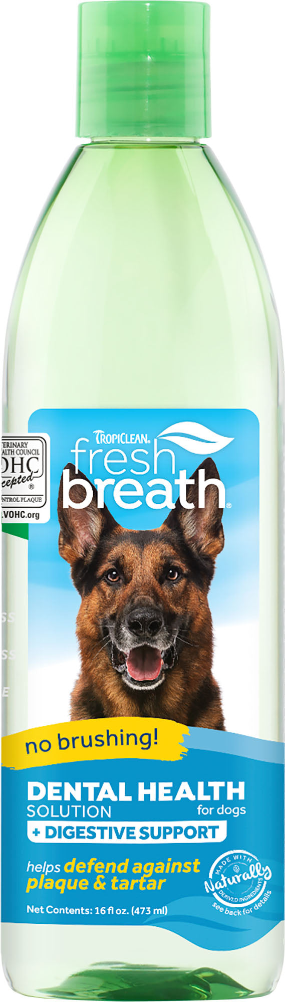 Tropiclean Fresh Breath Water Additive Plus Digestive Support, 16 oz - Dental Care