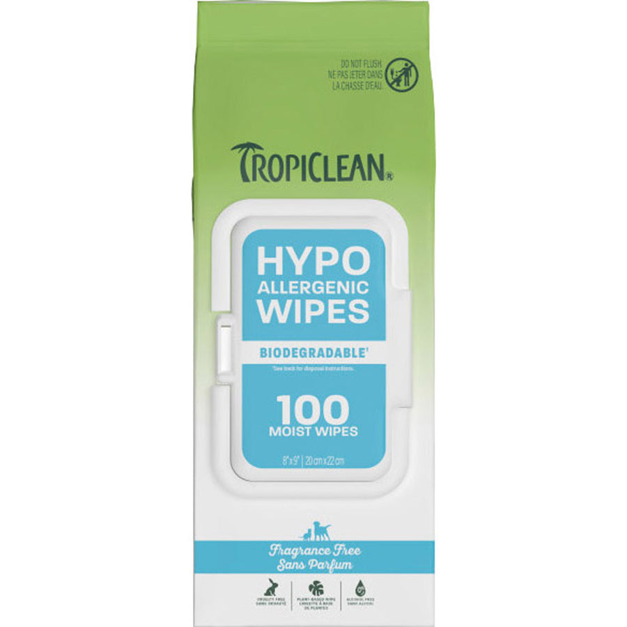 Tropiclean Hypoallergenic Cleaning Wipes for Pets, 100 ct - Shampoos & Wipes