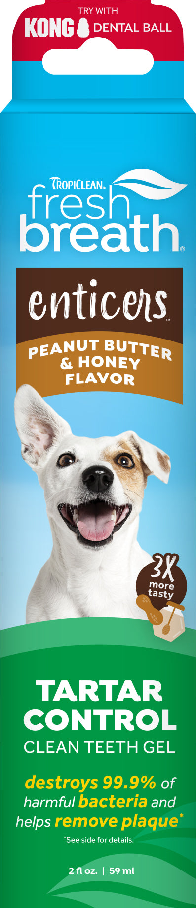 Tropiclean Fresh Breath Enticers Gel for Dogs, Honey/Peanut Butter, 2 oz - Dental Care