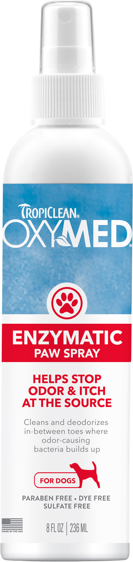 Tropiclean Oxymed Enzymatic Paw Odor and Itch Spray, 8 oz - Wound Care