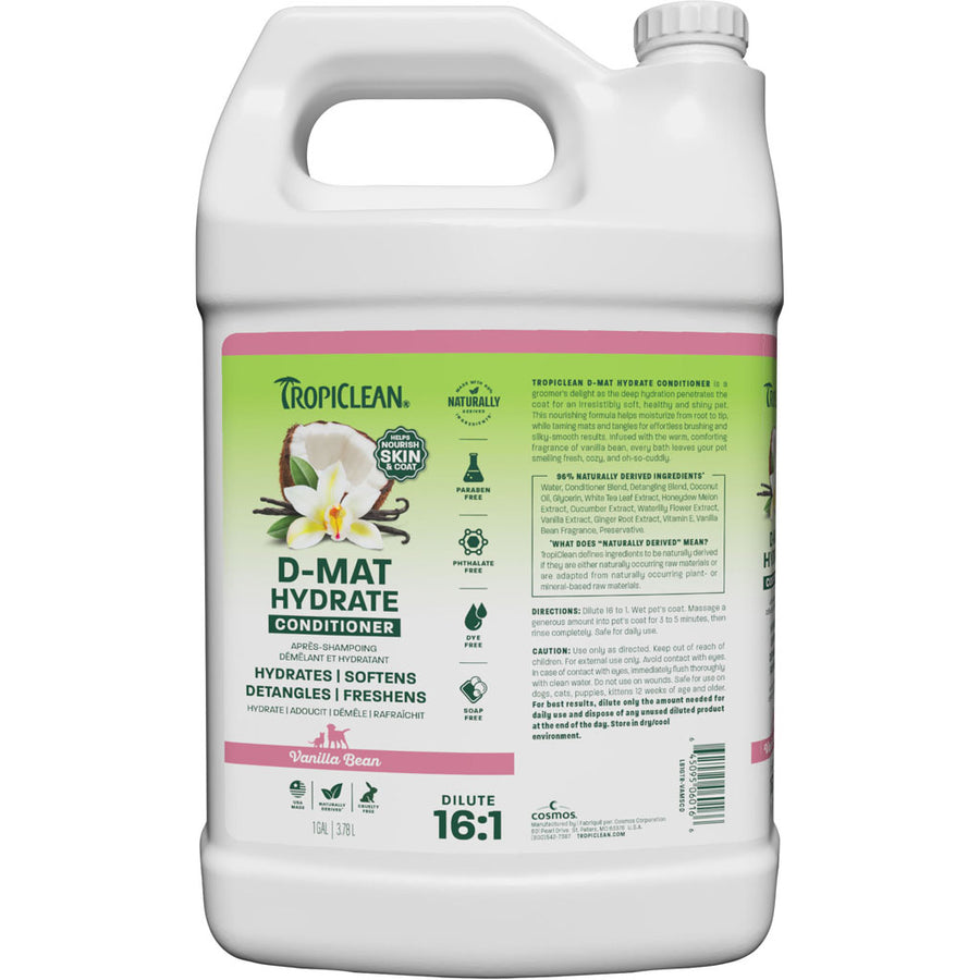 Tropiclean Hydrate Soft + Shiny Conditioner, Vanilla Bean, 1 gal - Shampoos & Wipes