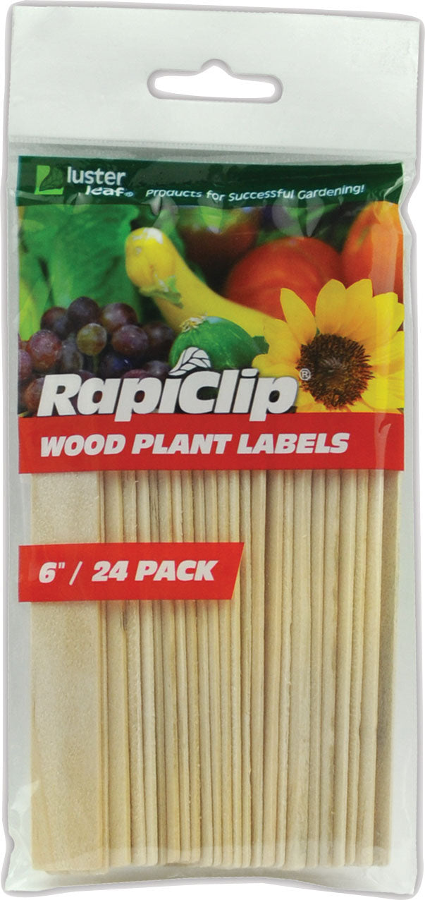 Luster Leaf Rapiclip Wood Plant Labels, 6 in-24 pk - Stakes and Supports