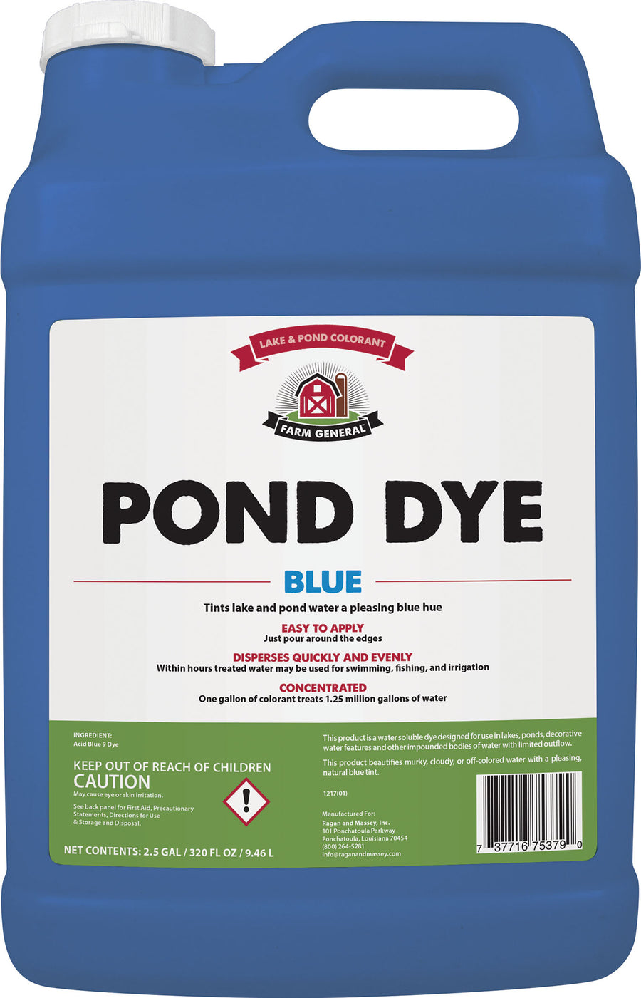 Farm General Blue Pond Dye with Concentrated Tints, 2.5 gal - Water Treatment