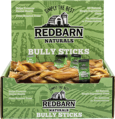 Redbarn Naturals Braided Bully Sticks, 9 in - Rawhide/ Body Parts