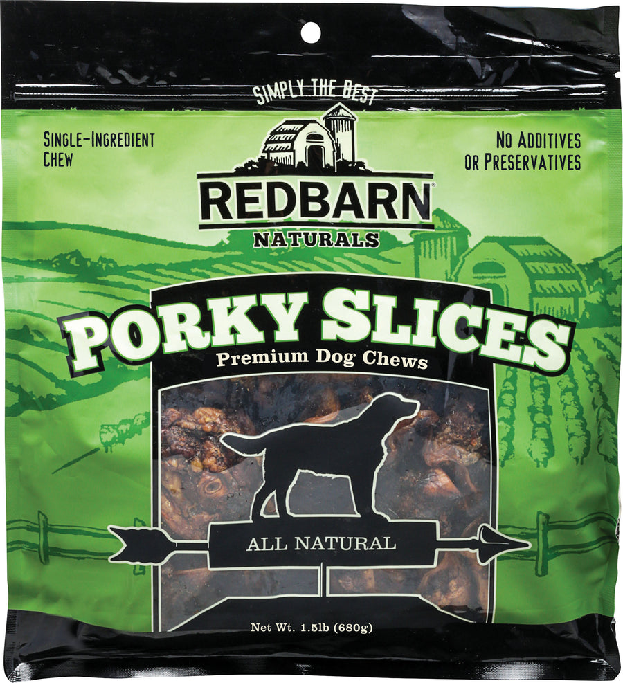Redbarn Naturals Porky Slices Chews Bagged, 1.5 lb - Rawhide/ Body Parts