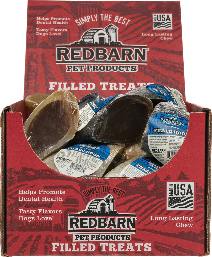 Redbarn Naturals Filled Hoof Treat, Beef, 1.8 oz - Rawhide/ Body Parts