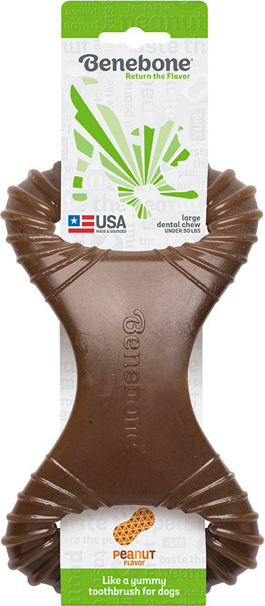 Benebone Dental Chew, Peanut Butter, LG - Hard Plastic